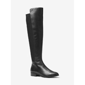 Michael Kors Womens Bromley Leather Riding Boots Black...MSRP $198